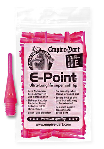 Empire Dart Softdartspitzen - E-Point - 2BA - kurz - neonpink - 100 Stück